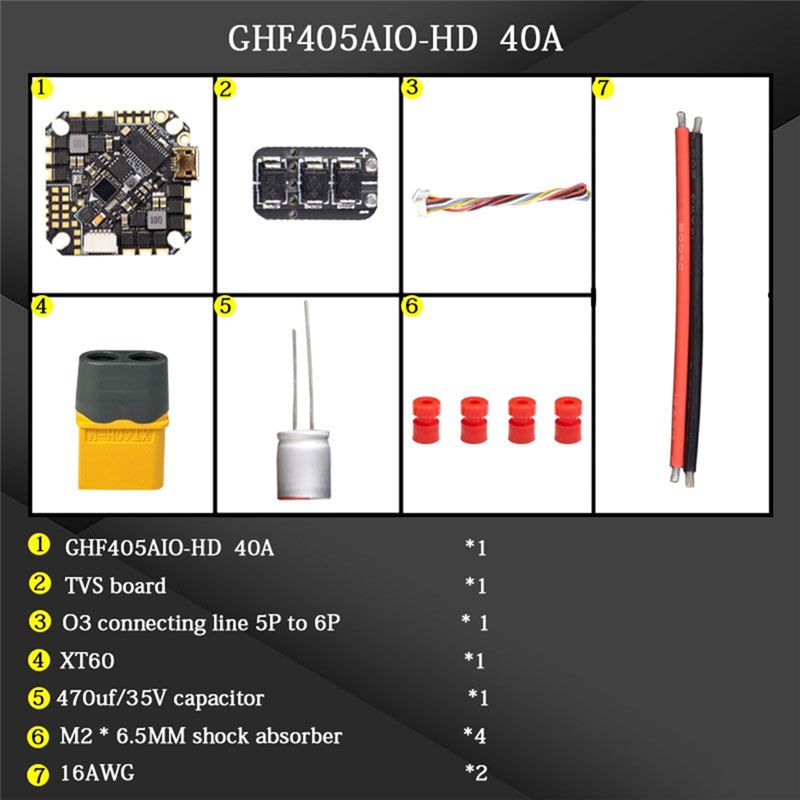 Fpv Drone Esc - ABTI-GHF405AIO-HD 40A Pengontrol Penerbangan AIO F405